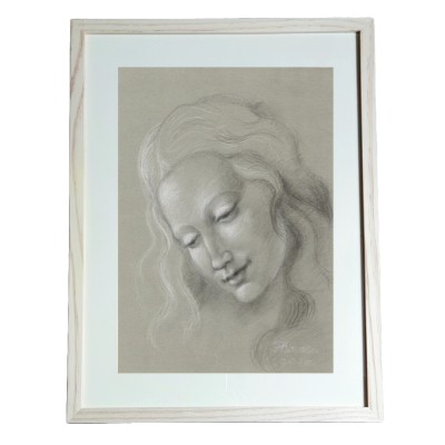 G17. Tablou, Inger in tehnici mixte, grafica, 2020, inramat, 32x42cm foto