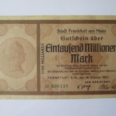 Germania 1000 Milioane/1 Miliard Mark 1923 Frankfurt