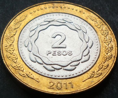 Moneda bimetal 2 PESOS - ARGENTINA, anul 2011 *cod 5316 foto