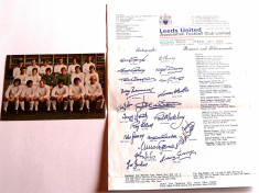 Foto fotbal+scrisoare (autografe-printate)-LEEDS UNITED (sezonul 1972/1973) foto