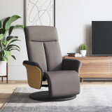 Fotoliu rabatabil cu suport de picioare, gri taupe, textil