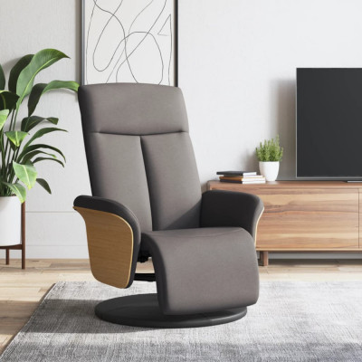 vidaXL Fotoliu rabatabil cu suport de picioare, gri taupe, textil 356526 foto