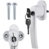 SMARTECH Maner fereastra cu incuietoare, model universal, inchidere securizata, 2 chei incluse, Alb