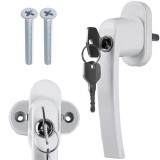 SMARTECH Maner fereastra cu incuietoare, model universal, inchidere securizata, 2 chei incluse, Alb