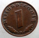 2.521 GERMANIA WWII 1 REICHSPFENNIG 1939 D EROARE, Europa, Bronz