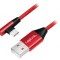 Cablu USB 2.0 A la C 0,3m Roșu &icirc;n Unghi