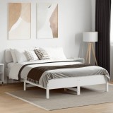 VidaXL Cadru de pat fără saltea, alb, 150x200 cm, lemn masiv pin 3328230