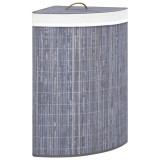 Cos de rufe din bambus, pentru colt, gri, 60 L GartenMobel Dekor, vidaXL