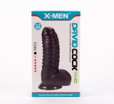 Dildo realistic X-MEN David&#039;s, 30cm, PVC, Negru, cu ventuza, texturat