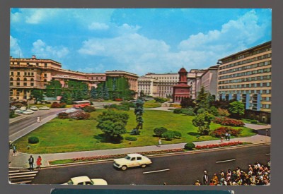 CPIB 20717 CARTE POSTALA - BUCURESTI. PIATA PALATULUI, NECIRCULATA, AUTOTURISM foto