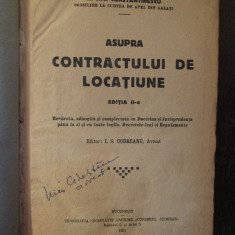 ASUPRA CONTRACTULUI DE LOCATIUNE-N.JAC.CONSTANTINESCU