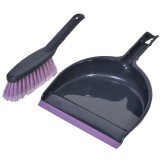 Set Faras si Perie, Plastic, Gri, 2 Piese, Oem