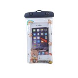 Husa subacvatica glitter kids waterproof flippy, snowproof, universala, cu snur, pentru telefon sau documente, lucky bear, negru