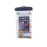 Husa subacvatica Glitter Kids Waterproof Flippy, Snowproof, Universala, cu Snur, pentru telefon sau documente, Lucky Bear, Negru