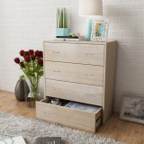 Bufet vidaXL cu 4 sertare, 60x30.5x71 cm, stejar - Dulapior living, hol