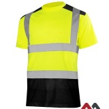 Tricou de lucru cu benzi reflectorizante T-REF2 galben si negru
