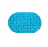 Covoras de baie oval antiderapant,Albastru, PVC, 38x68 cm, Oem