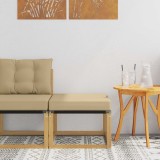 vidaXL Taburet pentru exterior Lemn Acacia Alb Perne Bej Rezistent Intemperii Design Modular 60x60x45cm
