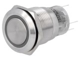 Comutator anti-vandalism SPDT, iluminare LED inelară, IP67