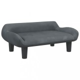 Cumpara ieftin Pat de caini, gri inchis, 70x40x24 cm, catifea