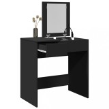 VidaXL Masă de toaletă cu oglindă, negru, 73x46,5x120 cm