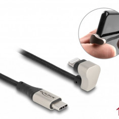 Cablu USB 2.0 type C la iPhone Lightning MFI drept/unghi 180 grade 1m, Delock 80025