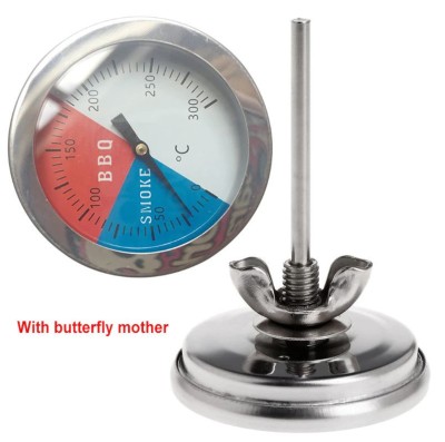 Termometru inox gratar afumatoare cuptor barbeque smoker boiler fum 0 - 300gC foto