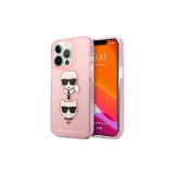 Husa iPhone 13 Karl Lagerfeld Glitter Karl&#039;s &amp; Choupette Roz