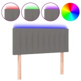 Cumpara ieftin Tablie de pat cu LED, gri inchis, 80x5x78/88 cm, textil