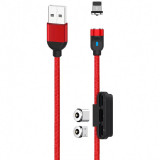 Cablu Incarcare USB - Lightning / USB Type-C / MicroUSB XO Design NB128 Magnetic 3in1, 2.4A, 1 m, Rosu