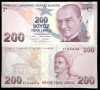 Turcia 200 Lire 2009 (2022) Prefix F, UNC [1] P-227e, Bancnota Necirculata