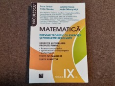 PETRE SIMION MATEMATICA CLASA A IX BREVIAR TEORETIC CU EXERCITII SI PROBLEME REZOLVATE foto