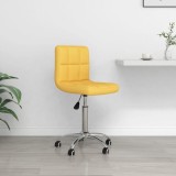 VidaXL Scaun de birou pivotant, galben muștar, material textil