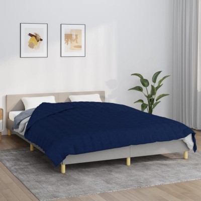 vidaXL Pătură grea, albastru, 220x230 cm, 11 kg, material textil foto