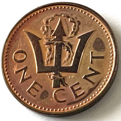 BARBADOS 1 cent 1980,( Special Uncirculated - TIRAJ 649.), FOARTE RARA foto