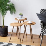 Set 3 masute Hj&oslash;rring masuri diferite efect lemn [en.casa] HausGarden Leisure, [en.casa]