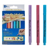 Set Carioci Metallic Markers 8 Buc, Multicolor, 14cm, Culori Metalizate Durabile, Oem