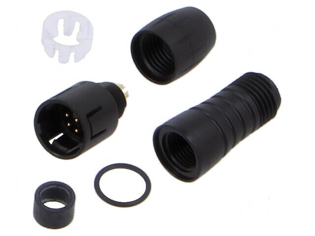 Conector circular 620 60V PIN 8 mufă tată lipire pe cablu 1A