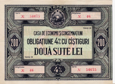 OBLIGATIUNE CEC R.P.R.DOUA SUTE LEI foto