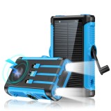 Baterie Externa Solara Linomag&reg;, Power Bank 20000 mAh, 3 cabluri, 4 porturi, Incarcare wireless magnetica, Busola &amp; Lanterna incorporate, Waterproof,