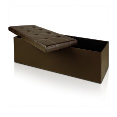 Banca 3 locuri cu spatiu depozitare 131 L, Maro, 115 x 38 x 38 cm