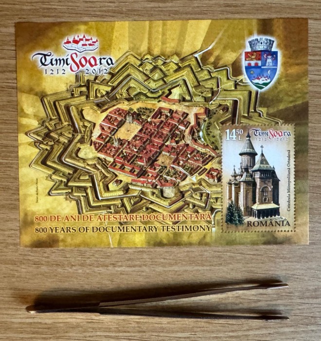 Timisoara - 800 de ani de atestare documentara, colita dantelata 2012 LP 1937