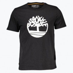 Tricou barbati din bumbac organic cu imprimeu cu logo si croiala Regular fit, Negru S, Negru, S INTL