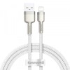 Cablu Date si Incarcare USB-A - Lightning Baseus Cafule Metal Series, 18W, 1m, Alb CALJK-A02, Apple