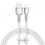 Cablu Date si Incarcare USB-A - Lightning Baseus Cafule Metal Series, 18W, 1m, Alb CALJK-A02, Apple