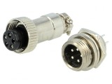 Soclu și mufă microfon MINI tată-mamă 5 PIN, CONNFLY