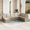 VidaXL Set de canapele pentru grădină 8 pcs Bej Rattan poli 3346841