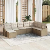 Cumpara ieftin Set de masă pentru grădină cu pernă 8 pcs Bej, crem