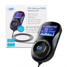 Resigilat : Modulator FM PNI Valentine F800 Bluetooth, MP3 player, transmitator FM