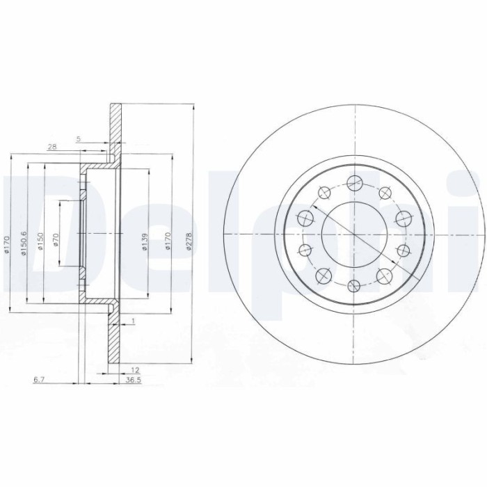 DELPHI BG3994 Disc frana